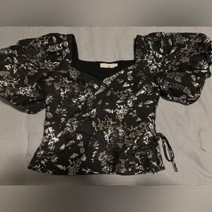 Elegant Black and Silver Women's Blouse